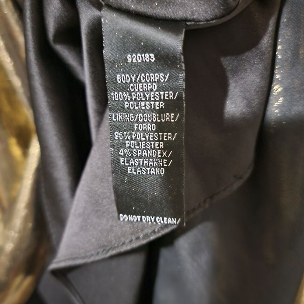 Theia Gold Metallic One-Shoulder Dress - Picture 7 of 8